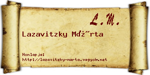 Lazavitzky Márta névjegykártya