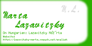 marta lazavitzky business card